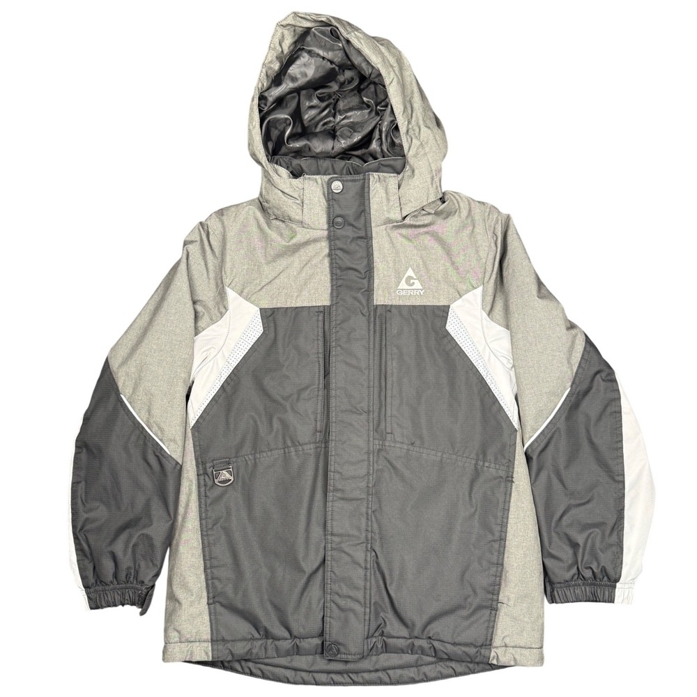 Gerry Boys Winter Jacket Youth M 10 12 Hooded‎ Ski Snow Coat Gray